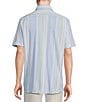 Color:Multi Color - Image 2 - Blue Label Multicolor Stripe Pique Knit Oxford Short Sleeve Woven Shirt