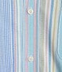 Color:Multi Color - Image 4 - Blue Label Multicolor Stripe Pique Knit Oxford Short Sleeve Woven Shirt