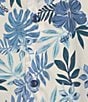 Color:Medium Blue - Image 4 - Blue Label Palm Leaf Poplin Print Short Sleeve Woven Shirt