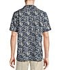 Color:Peacoat Blue - Image 2 - Blue Label Palm Leaf Printed Cotton Lyocell Twill Short Sleeve Woven Camp Shirt