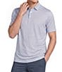 Cremieux Blue Label Performance Short Sleeve Hidden Button Down Interlaying Diamond Geometric Knit Shirt - Image 1