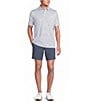 Cremieux Blue Label Performance Short Sleeve Hidden Button Down Interlaying Diamond Geometric Knit Shirt - Image 3