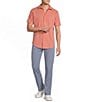 Cremieux Blue Label Performance Solid Seersucker Short Sleeve Coat Front Shirt - Image 3