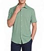 Cremieux Blue Label Performance Solid Seersucker Short Sleeve Coat Front Shirt - Image 5