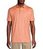 Color:Orange - Image 1 - Blue Label Performance Stretch Beach Print Short Sleeve Polo Shirt