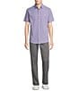 Cremieux Blue Label Performance Stretch Check Seersucker Short Sleeve Woven Shirt, Color:Lavender - Image 3