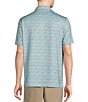 Color:Lucent White - Image 2 - Blue Label Performance Stretch Fish Print Short Sleeve Polo Shirt