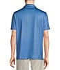 Color:Medium Blue - Image 2 - Blue Label Performance Stretch Flamingo Print Short Sleeve Polo Shirt