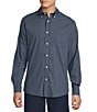Cremieux Blue Label Performance Stretch Geo Print Twill Long Sleeve Woven Shirt, Color:Dark Navy - Image 1