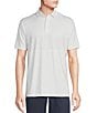 Color:Lucent White - Image 1 - Blue Label Performance Stretch Jacquard Chest Striped Short Sleeve Polo Shirt