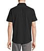Cremieux Blue Label Performance Stretch Solid Seersucker Short Sleeve Woven Shirt, Color:Black - Image 2