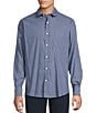 Cremieux Blue Label Performance Stretch Solid Twill Long Sleeve Woven Shirt, Color:Navy Heather - Image 1