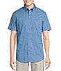 Color:Blue - Image 1 - Blue Label Performance Stretch Twill Plaid Short Sleeve Woven Shirt