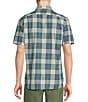 Color:Sage Green - Image 2 - Blue Label Plaid Chambray Short Sleeve Woven Shirt