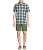 Color:Sage Green - Image 3 - Blue Label Plaid Chambray Short Sleeve Woven Shirt