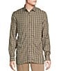 Color:Cabernet - Image 1 - Blue Label Plaid Rayon Twill Long-Sleeve Woven Shirt
