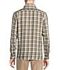 Color:Cream - Image 2 - Blue Label Plaid Rayon Twill Long-Sleeve Spread Collar Woven Shirt