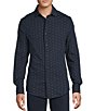 Cremieux Blue Label Printed Coat Front Knit Shirt, Color:Dark Navy - Image 1