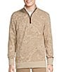 Color:Oatmeal Heather - Image 2 - Blue Label Printed French Rib Reversible Quarter-Zip Pullover