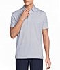 Cremieux Blue Label Short Sleeve Performance Hidden Button Down Stripe Polo - Image 1