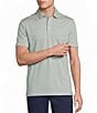 Cremieux Blue Label Short Sleeve Performance Hidden Button Down Stripe Polo - Image 5