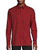 Color:Red - Image 1 - Blue Label Slim Fit Buffalo Check Oxford Long Sleeve Woven Shirt