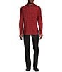 Color:Red - Image 3 - Blue Label Slim Fit Buffalo Check Oxford Long Sleeve Woven Shirt