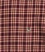 Color:Cabernet - Image 4 - Blue Label Slim Fit Checked Jaspe Twill Long-Sleeve Woven Shirt