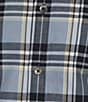 Color:Faded Denim - Image 4 - Blue Label Slim Fit Plaid Jaspe Twill Long-Sleeve Woven Shirt