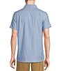 Color:Medium Blue - Image 2 - Blue Label Slim Fit Solid Lightweight Oxford Short Sleeve Woven Shirt
