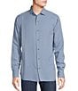 Color:Faded Denim - Image 1 - Blue Label Slim-Fit Solid Tencel Twill Long-Sleeve Woven Shirt