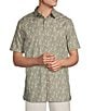Cremieux Blue Label Slub Leaf Print Short Sleeve Woven Shirt - Image 1