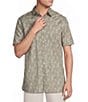 Cremieux Blue Label Slub Leaf Print Short Sleeve Woven Shirt - Image 1