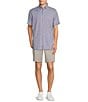 Color:Rose/Blue Multi - Image 3 - Blue Label Small Plaid Lightweight Oxford Short Sleeve Woven Shirt