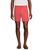Color:Berry - Image 1 - Blue Label Soho Slim Fit Flat Front Comfort Stretch 7#double; Inseam Shorts
