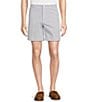 Color:Blue - Image 1 - Blue Label Soho Tailored Fit Striped Seersucker 7#double; Inseam Shorts