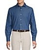 Cremieux Blue Label Solid Albini Denim Long Sleeve Woven Shirt - Image 1