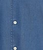 Cremieux Blue Label Solid Albini Denim Long Sleeve Woven Shirt - Image 4