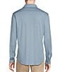 Color:Faded Denim - Image 2 - Blue Label Solid Long Sleeve Interlock Coatfront Shirt