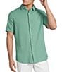 Cremieux Blue Label Solid Seersucker Short Sleeve Button Front Shirt - Image 1