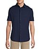 Cremieux Blue Label Solid Seersucker Short Sleeve Button Front Shirt - Image 5