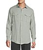 Cremieux Blue Label St. Barts Solid Linen Long Sleeve Woven Shirt - Image 1