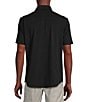 Color:Black - Image 2 - Blue Label Stretch Jersey Solid Short Sleeve Coatfront Shirt