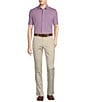 Cremieux Blue Label Stretch Jersey Solid Short Sleeve Coatfront Shirt, Color:Purple Heather - Image 3