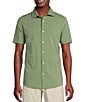 Color:Green Sage - Image 1 - Blue Label Stretch Jersey Solid Short Sleeve Coatfront Shirt