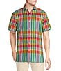 Color:Multi Color - Image 1 - Blue Label Tahiti Collection Multicolor Plaid Short Sleeve Woven Shirt