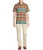 Color:Multi Color - Image 3 - Blue Label Tahiti Collection Multicolor Plaid Short Sleeve Woven Shirt