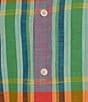 Color:Multi Color - Image 4 - Blue Label Tahiti Collection Multicolor Plaid Short Sleeve Woven Shirt