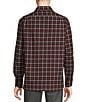 Color:Cabernet - Image 2 - Blue Label Tribeca Collection Textured Small Plaid Double-Faced Cotton Long Sleeve Woven Shirt