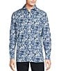 Color:Blue Quartz - Image 1 - Blue Label Tropical Floral Poplin Long Sleeve Woven Shirt